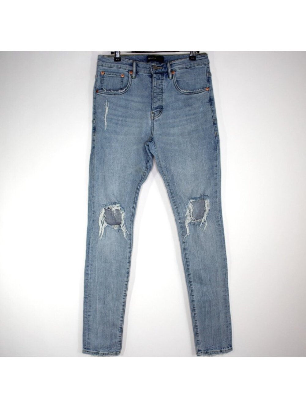 Purple Brand Mens 31 x 32 80080 Destroyed Distressed Slim Jeans C1275